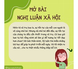 MỞ BÀI KHÔNG KHÓ: CÁCH MỞ BÀI NGHỊ LUẬN XÃ HỘI ẤN TƯỢNG NHẤT